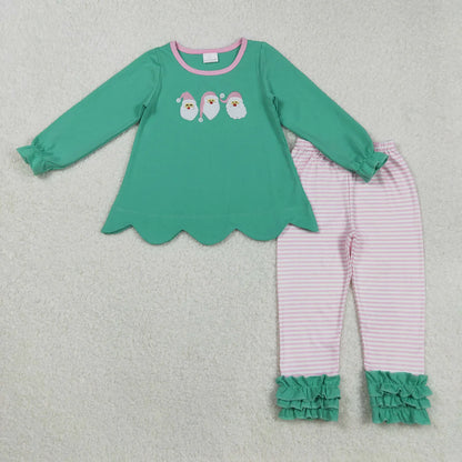 Embroidered Santa Mint Green Sets
