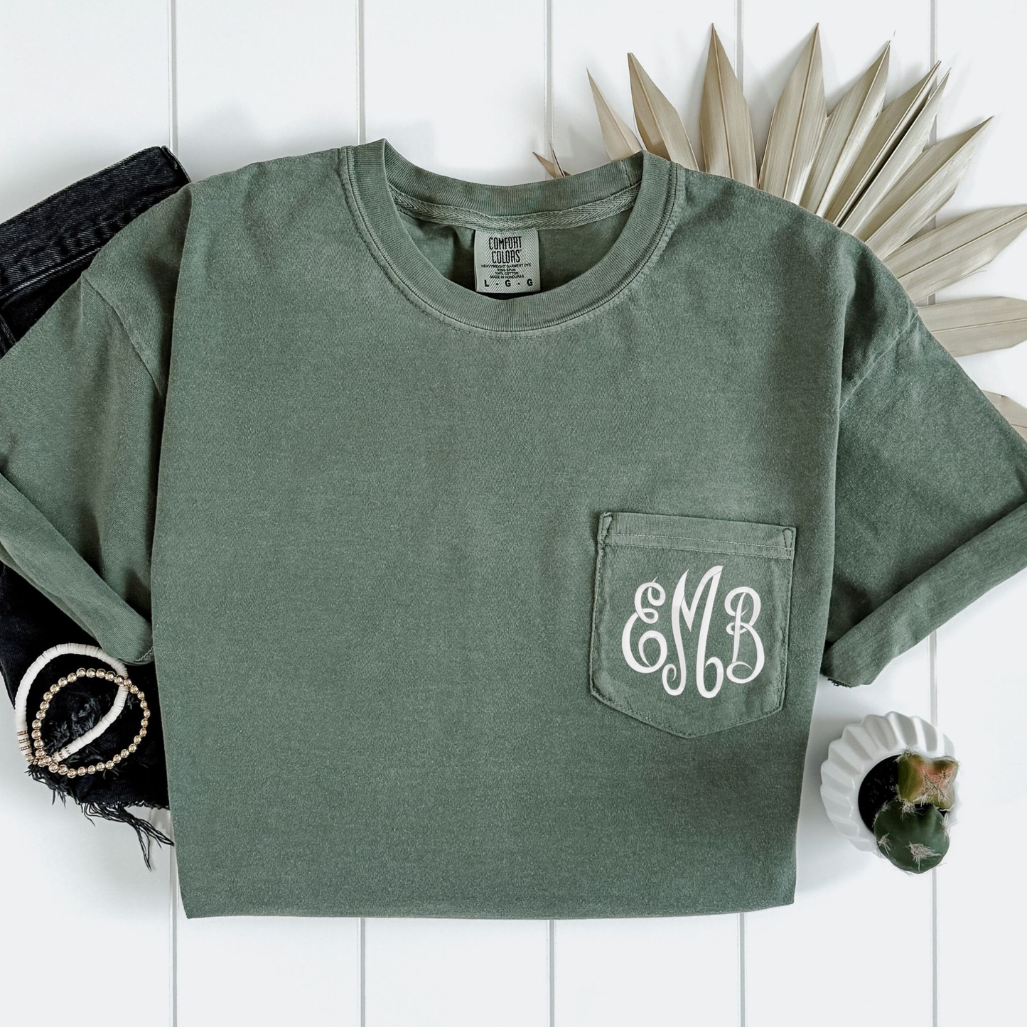 Printed Monogram Pocket Tee