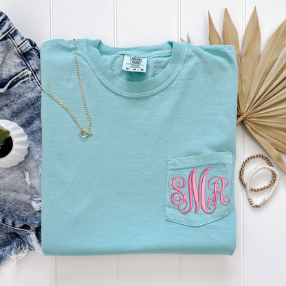 Printed Monogram Pocket Tee