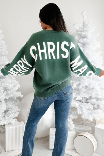 Ho Ho Ho Christmas Green Oversized Lettering Sweatshirt