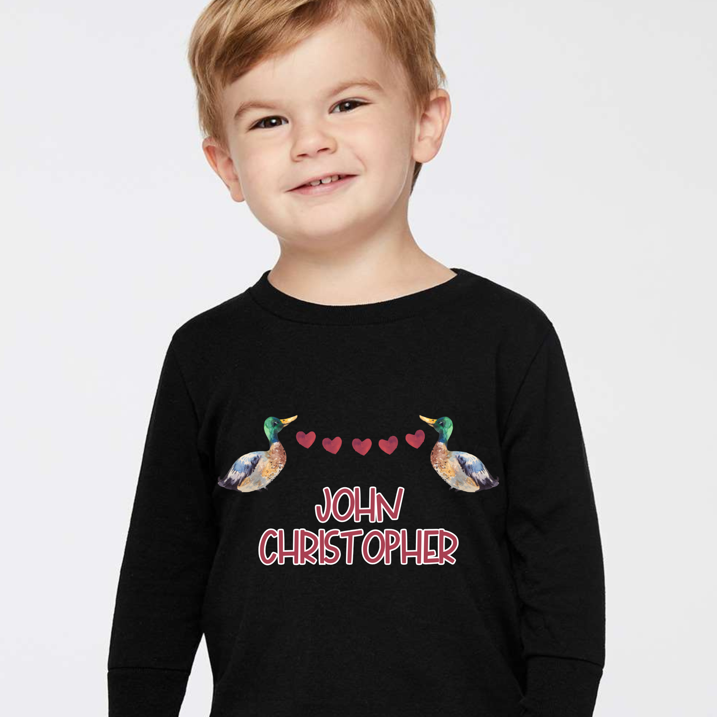 Ducks with Heart Banner with Name