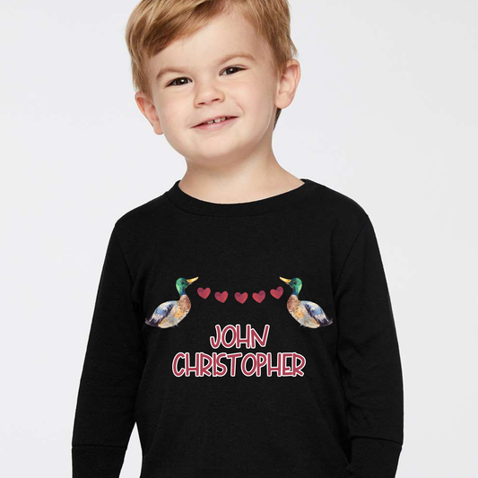 Ducks with Heart Banner with Name