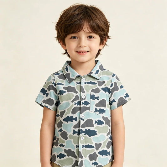 Fishing Camo Polo Button Down