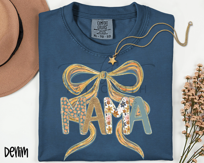 Mama Fall Watercolor Bow