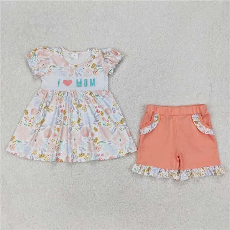 I love Mom Tangerine 2pc Outfit