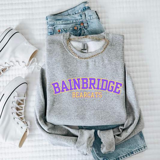 Curved Bainbridge- Purple/Gold on Grey