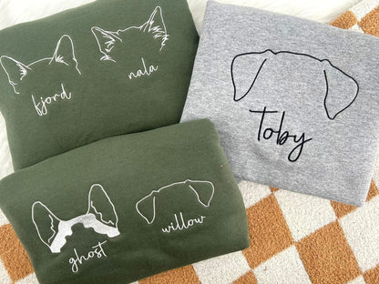Embroidered Dog Outlines