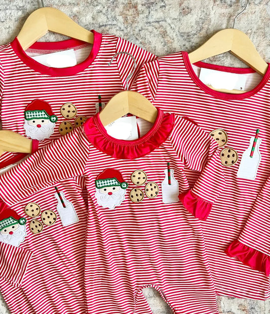 Santa Milk and Cookes Striped Set