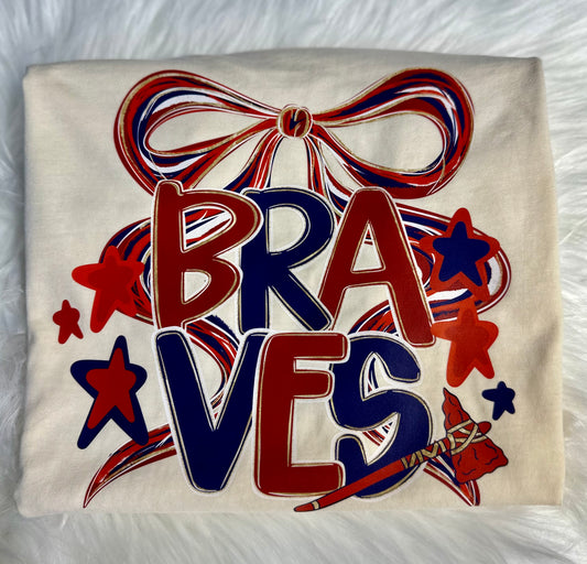 Braves Watercolor Bow