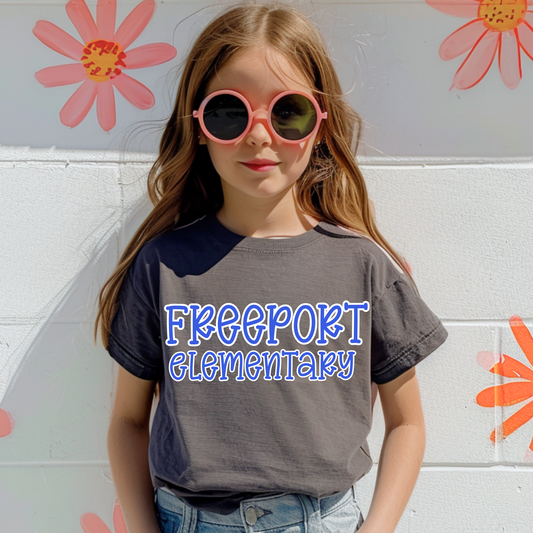 Freeport Elementary Pop Name- Blue and White