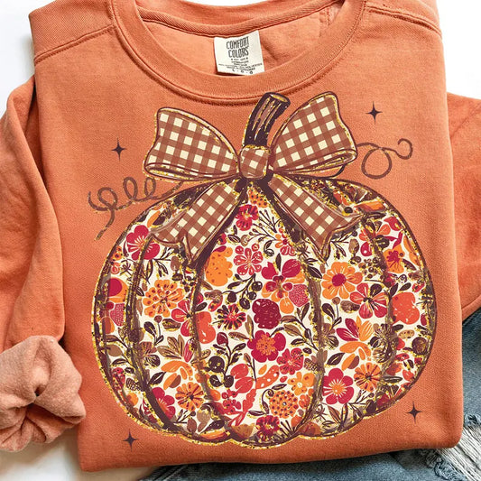 Floral Orange Pumpkin