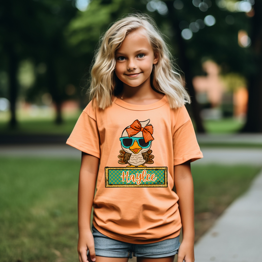 Turkey with Orange Bow and Name