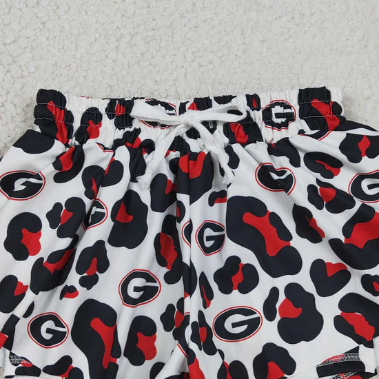 Girls Georgia  Black Leopard Ruffle Shorts