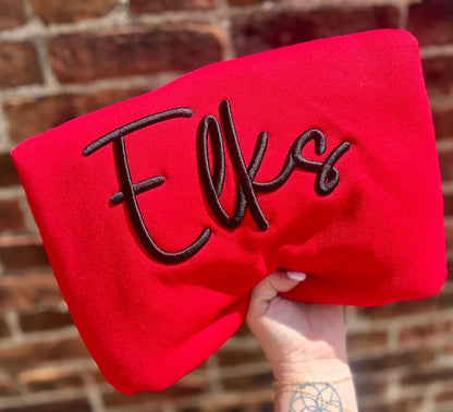Cursive Mascot Puff - Crewneck Pullovers