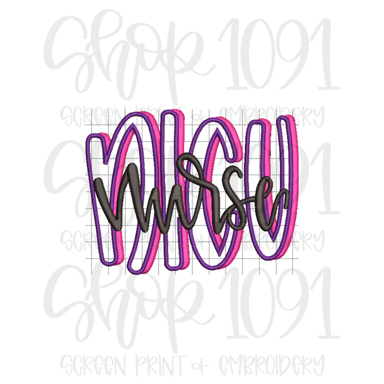 NICU Nurse Puff POCKET SIZE Embroidered