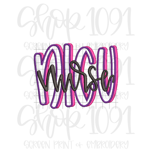 NICU Nurse Puff POCKET SIZE Embroidered