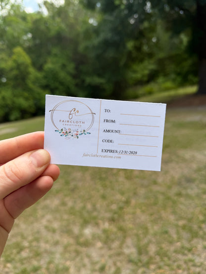 Faircloth Creations Gift Certificate