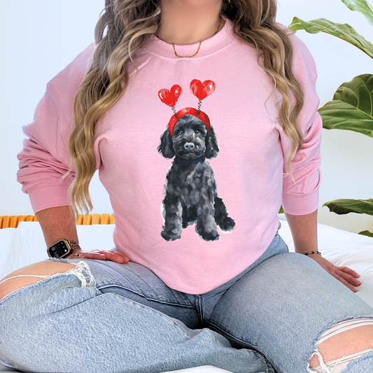 Black Doodle with Hearts