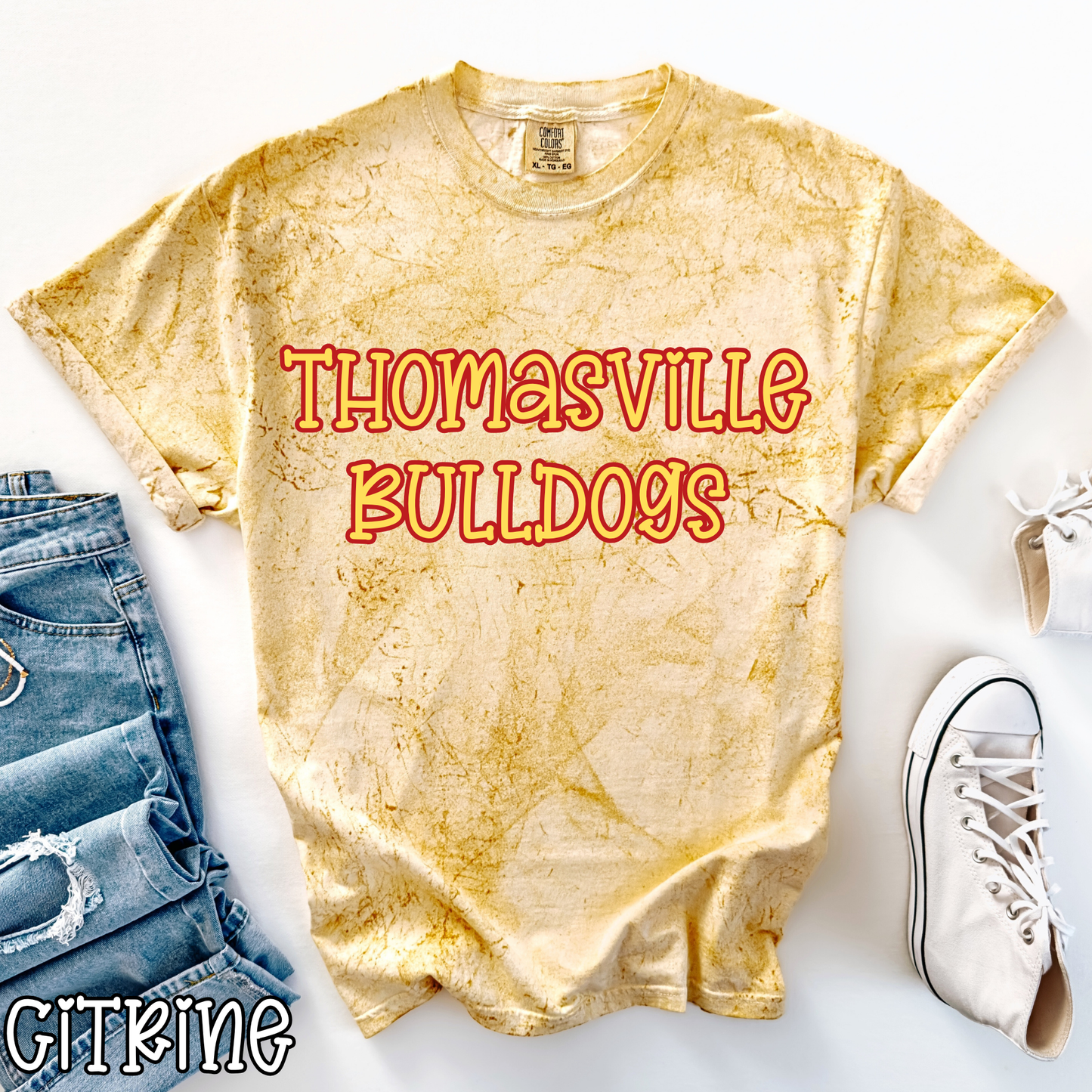 Thomasville Bulldogs Pop Name with Outline