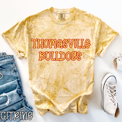 Thomasville Bulldogs Pop Name with Outline
