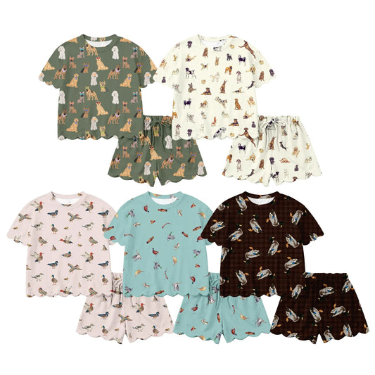 Scallop Short Sets- Girls- Dogs and Ducks- PREORDER- ARRIVE IN APRIL