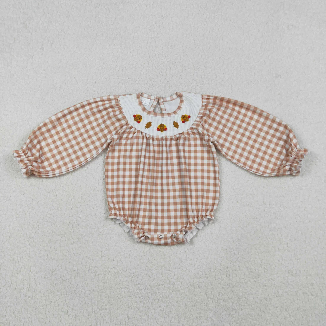Smocked Turkey Long Sleeve Bubble