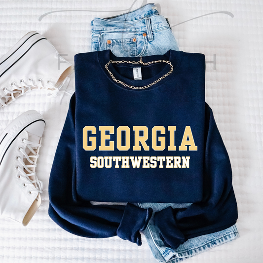 Straight  Georgia Southwestern- Gold/white