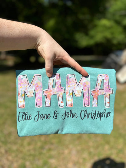 Floral Mama with Name- Customizable