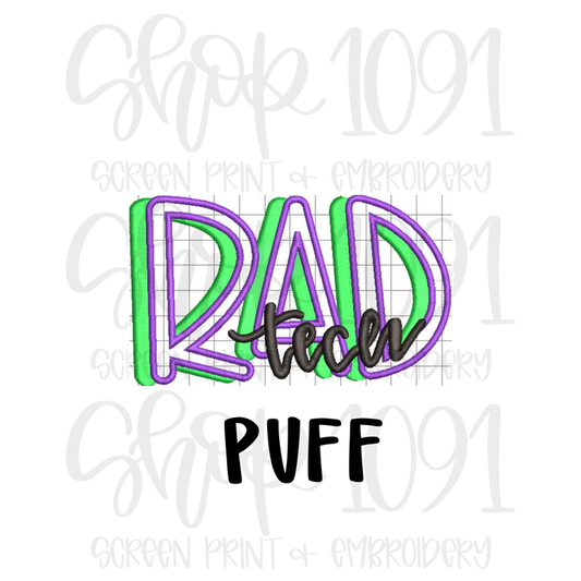 Rad Nurse Puff POCKET SIZE Embroidered