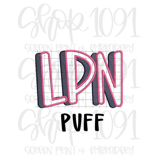 LPN Puff POCKET SIZE Embroidered