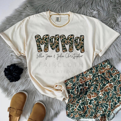 Camo Mama Scribble Name with Kid Names