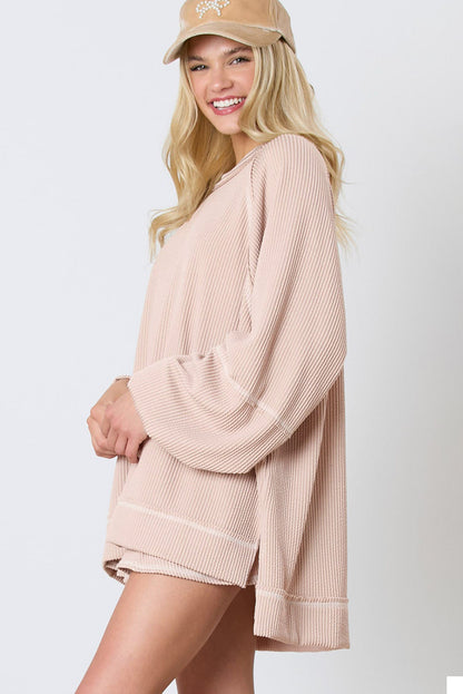 Jet Stream Corded Lantern Sleeve Top High Waist Ruffled Mini Skirt Set