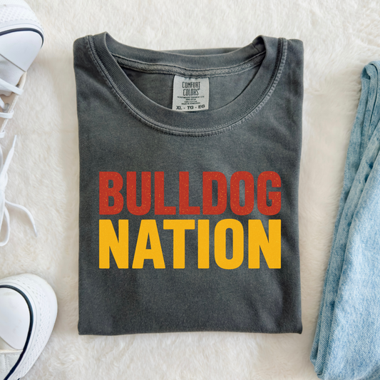 Bulldog Nation- Red and Yellow