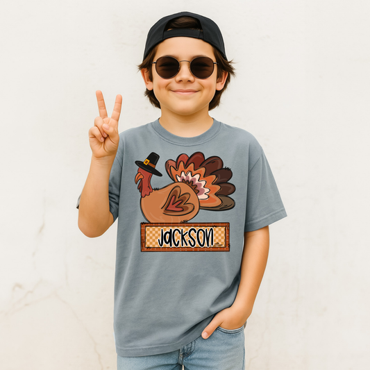 Boy Turkey with Hat and Name