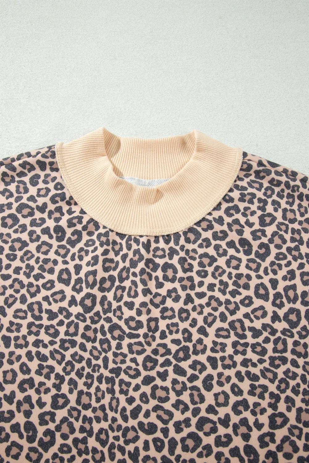 Multicolour Leopard Print High Neck Sweatshirt
