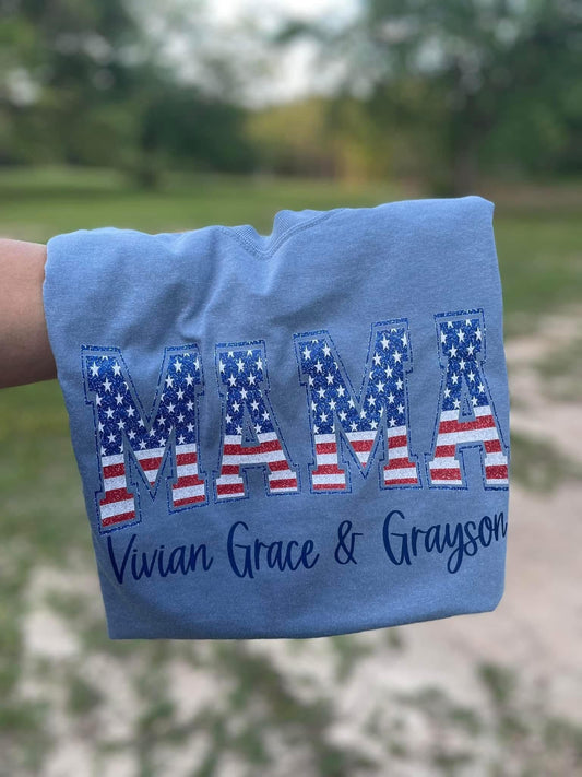 4th July Stars then Stripes and Name