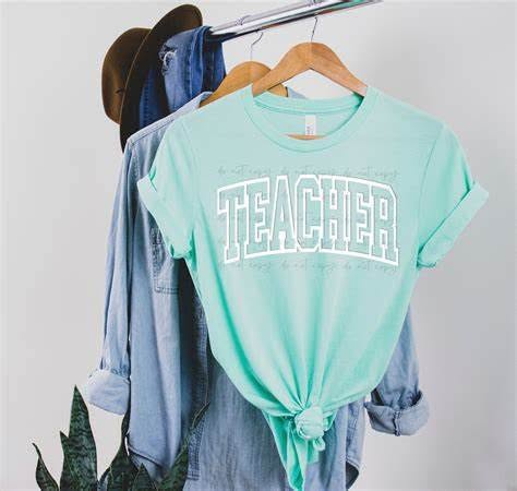 Teacher White Block Outline