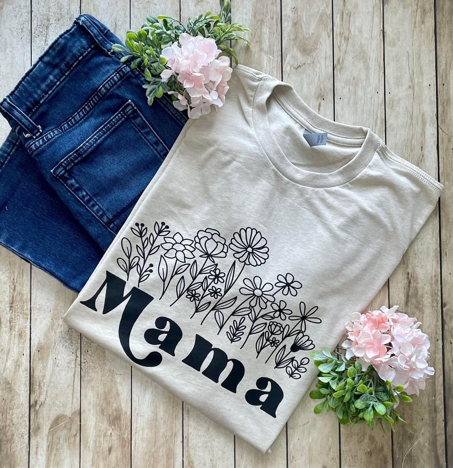 Mama with Flowers Above