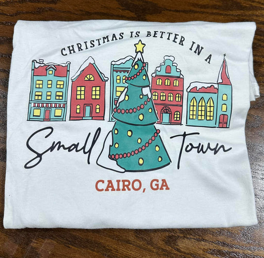 Christmas Better In Small Town Blue Red Buildings