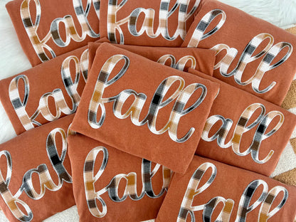 Fall Cursive Embroidered Applique