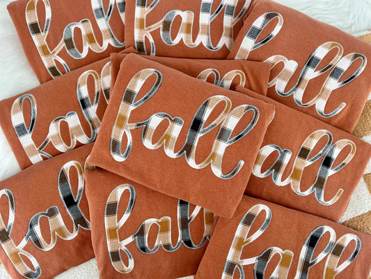 Fall Cursive Embroidered Applique