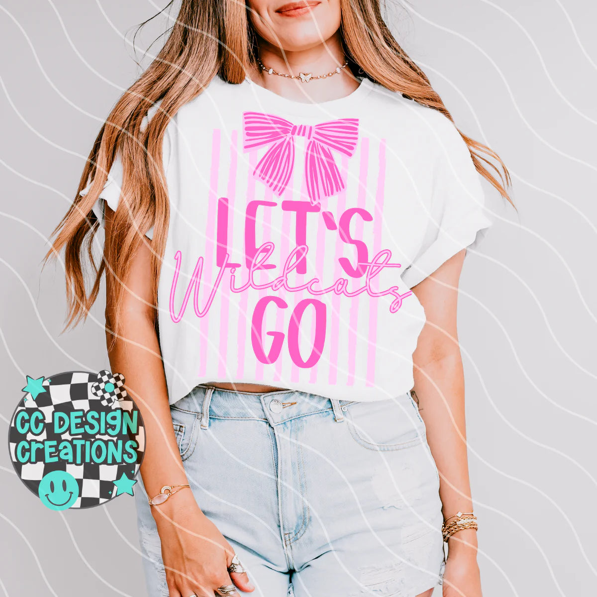Let's Go Wildcats Pink Stripes