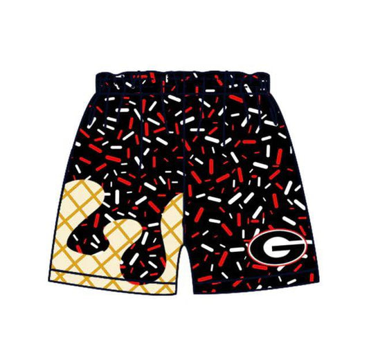 Red Black Ice Cream Drip Shorts