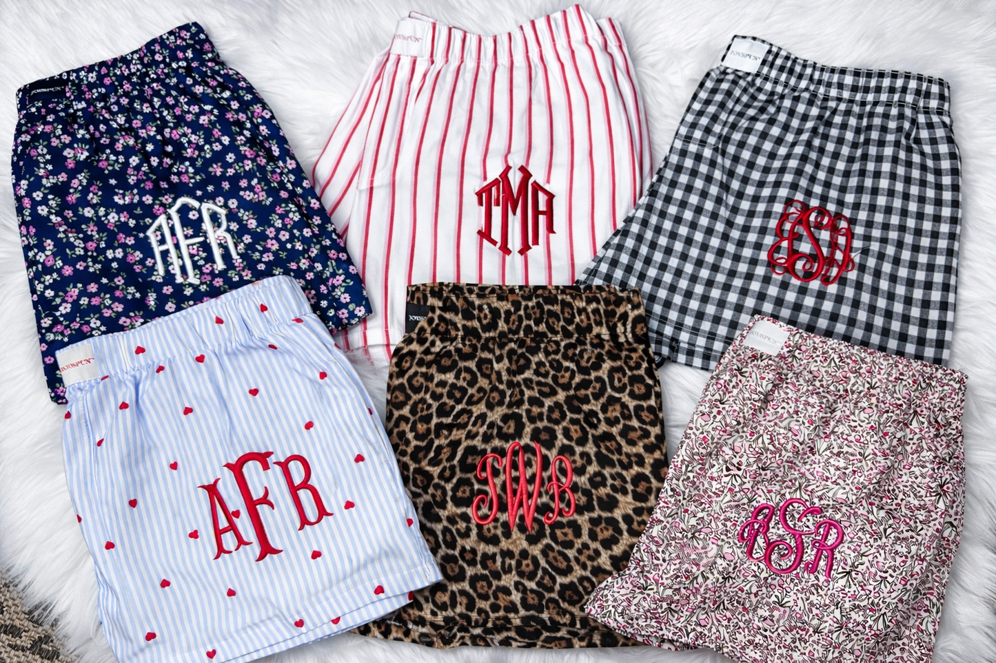 Embroidered Monogram PJ Shorts