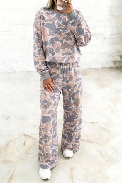 Multicolour Camouflage 2pcs Pants Set- S-4X