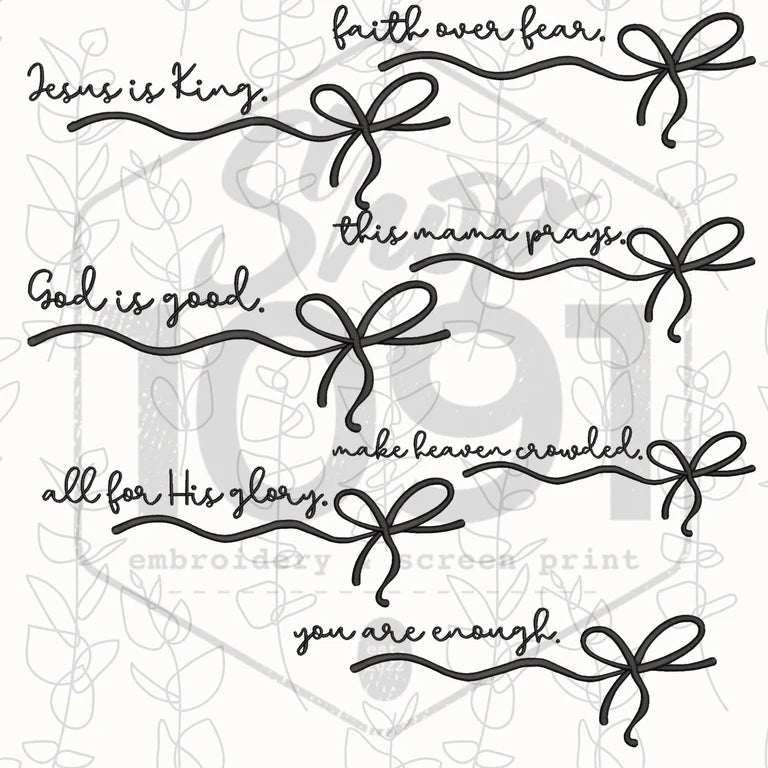Phase Bow Designs Embroidered