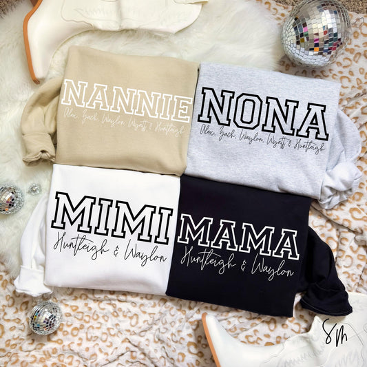 Block Outline Mama/Grandma Name