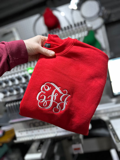Valentines Day Monogram Embroidered Sweatshirt