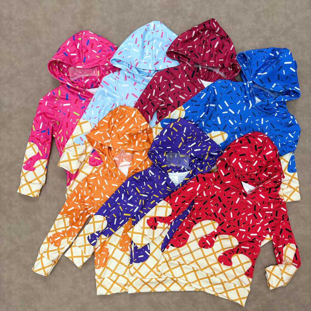 Ice Cream Drip Hooded Long Sleeves