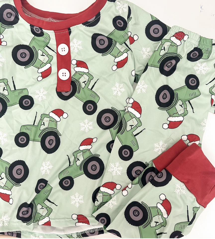 Christmas Farm Tractor PJ Set